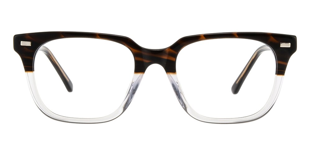 Arlen Tortoise/Crystal Rectangle Acetate Eyeglasses
