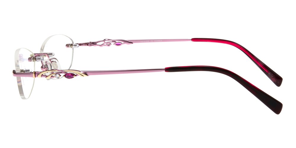 Candice Pink Oval Metal Eyeglasses