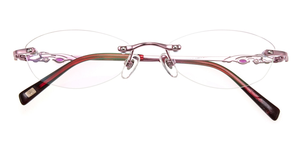 Candice Pink Oval Metal Eyeglasses