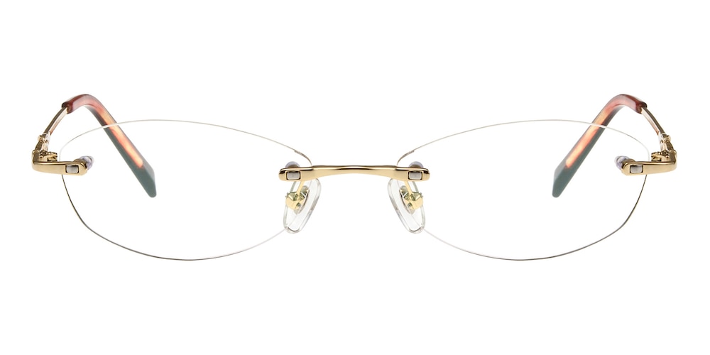 Candice Golden Oval Metal Eyeglasses