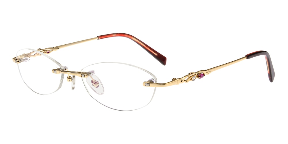 Candice Golden Oval Metal Eyeglasses