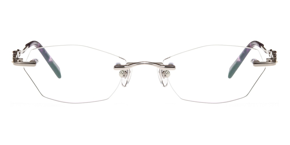 Cara Silver Polygon Metal Eyeglasses