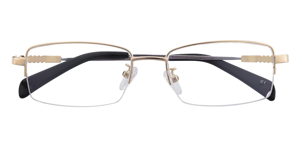 Jeffrey Golden Rectangle Metal Eyeglasses