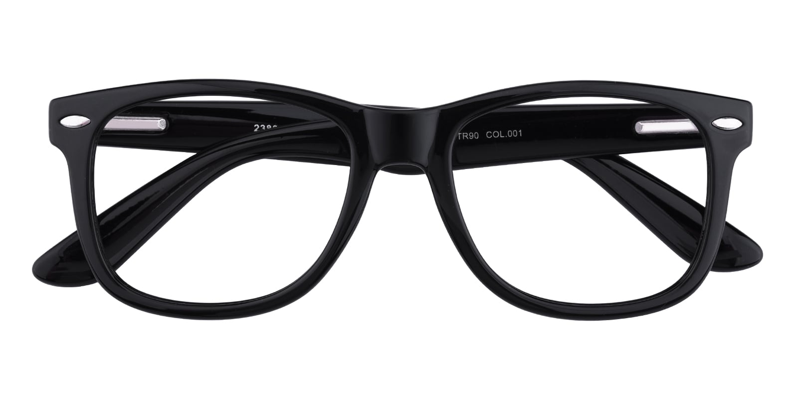 Oval,Classic Wayframe Eyeglasses, Full Frame Black TR90 - FP1774