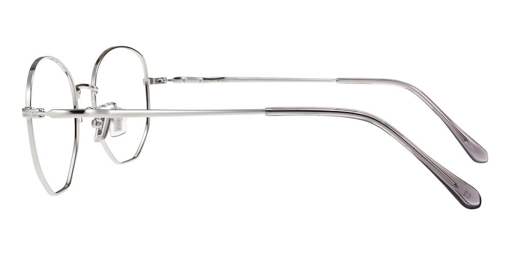 Timothy Silver Polygon Metal Eyeglasses