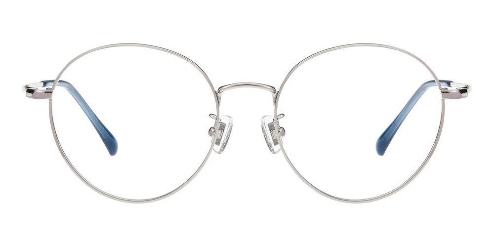 Todd Silver Round Metal Eyeglasses