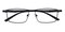 Ansel Black Rectangle Metal Eyeglasses