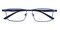 Ansel Blue Rectangle Metal Eyeglasses