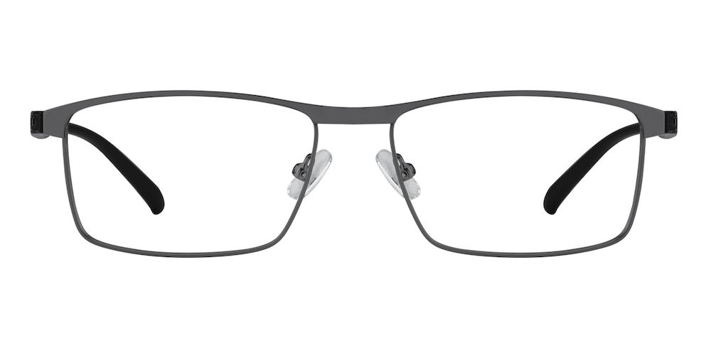 Ansel Gunmetal Rectangle Metal Eyeglasses