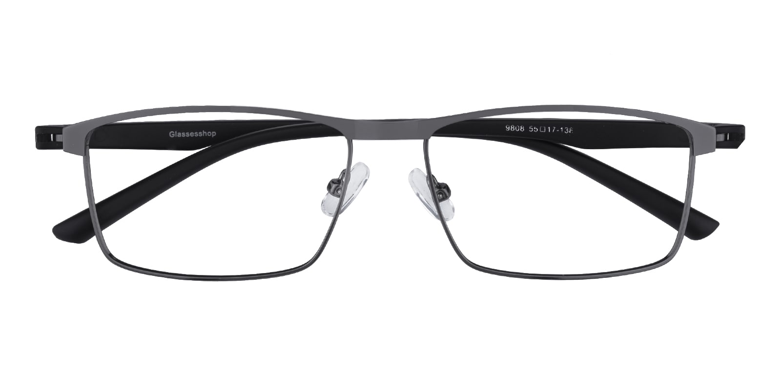 Rectangle Eyeglasses, Full Frame Gunmetal Metal - FM1308