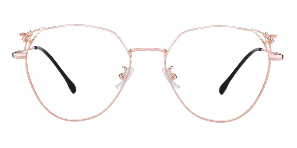 Heloise Rose Gold Cat Eye Metal Eyeglasses