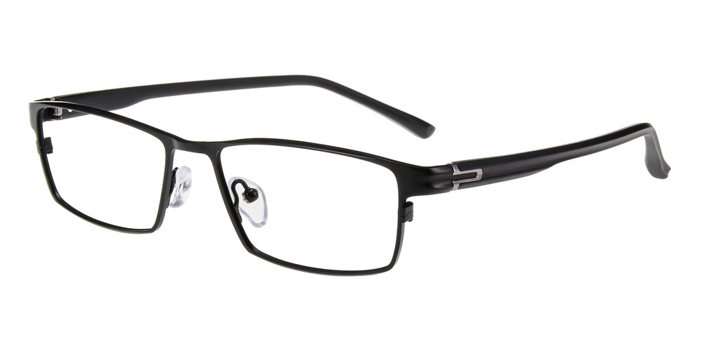 Carllyle Black Rectangle Titanium Eyeglasses