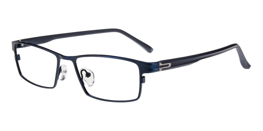 Carllyle Blue Rectangle Titanium Eyeglasses