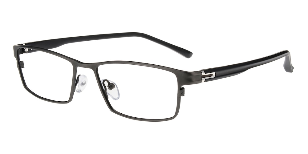 Carllyle Gunmetal Rectangle Titanium Eyeglasses