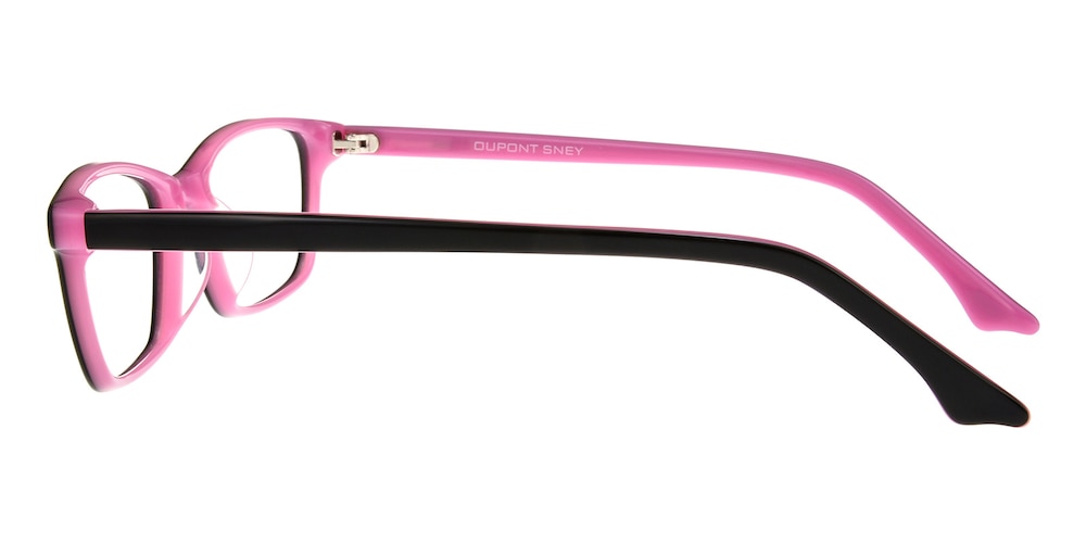 Webster Black/Pink Rectangle Acetate Eyeglasses