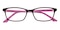 Webster Black/Pink Rectangle Acetate Eyeglasses