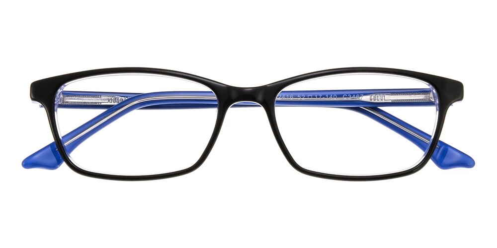 Webster Black/Blue Rectangle Acetate Eyeglasses