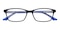 Webster Black/Blue Rectangle Acetate Eyeglasses