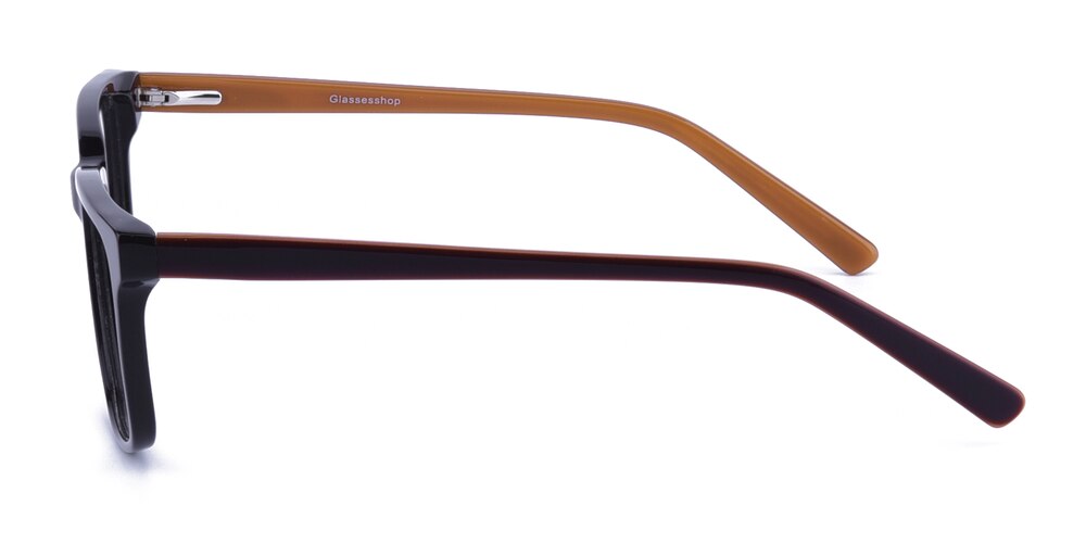Ethel Black/Brown Rectangle Acetate Eyeglasses