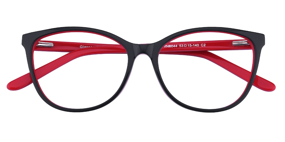 Evelyn Blue/Red Cat Eye Acetate Eyeglasses