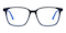 Geraldine Black/Blue Rectangle Acetate Eyeglasses