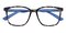 Geraldine Tortoise/Blue Rectangle Acetate Eyeglasses