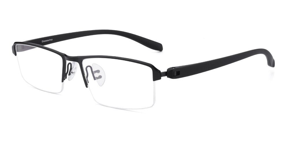 Truman Black Rectangle Metal Eyeglasses