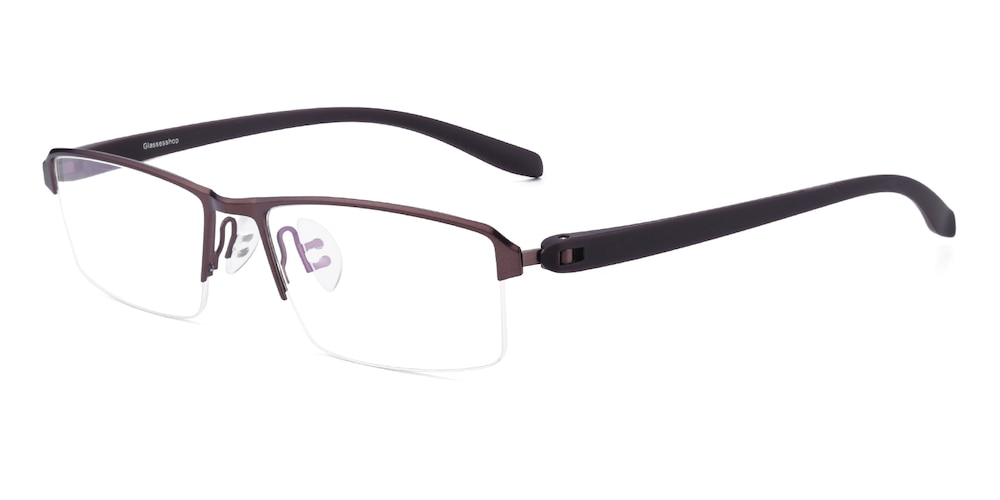 Truman Brown Rectangle Metal Eyeglasses