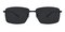 Vin Black Rectangle Metal Sunglasses