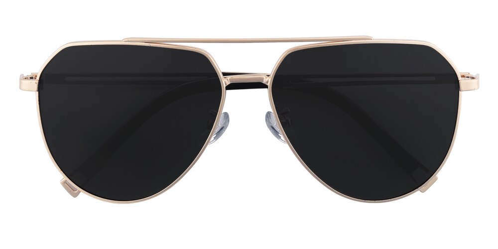 Warner Golden Aviator Metal Sunglasses