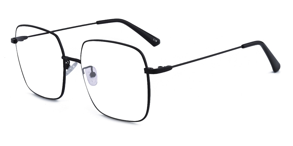 Grant Black Square Metal Eyeglasses
