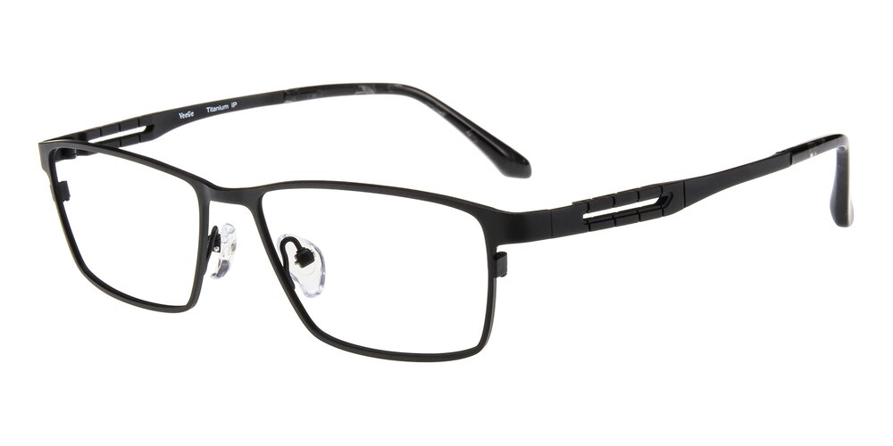 Felton Black Rectangle Titanium Eyeglasses