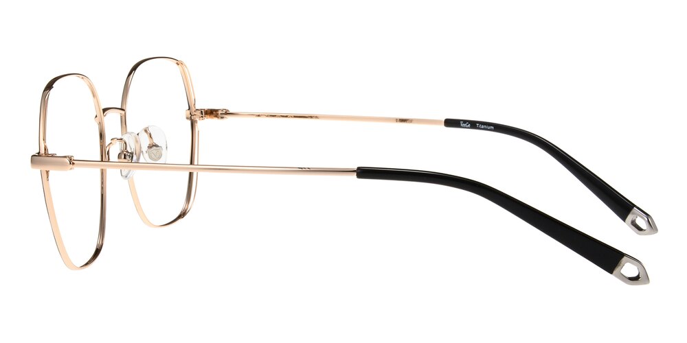 Ferdinand Black/Golden Polygon Titanium Eyeglasses