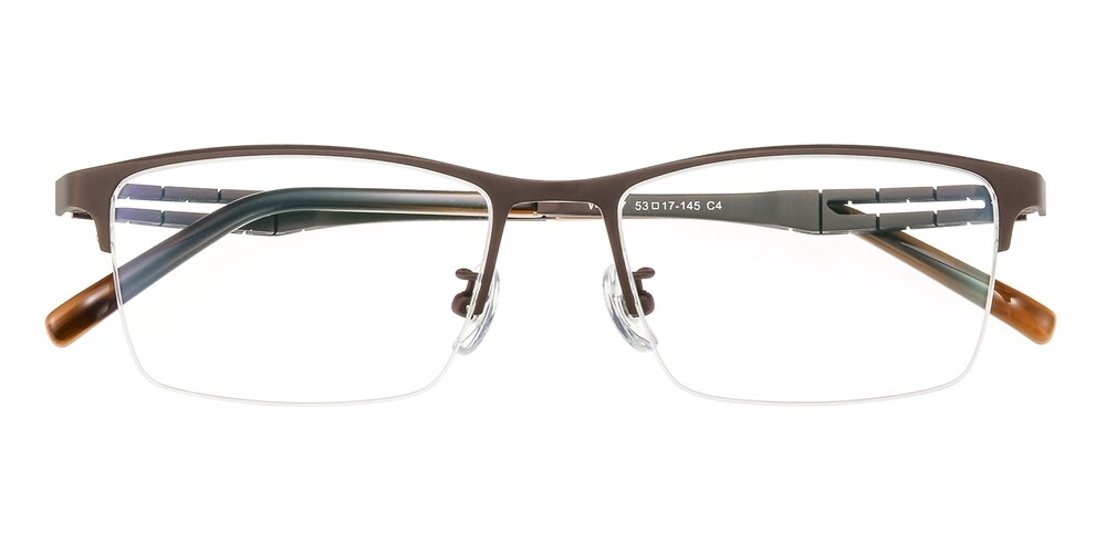 Forster Brown Rectangle Titanium Eyeglasses