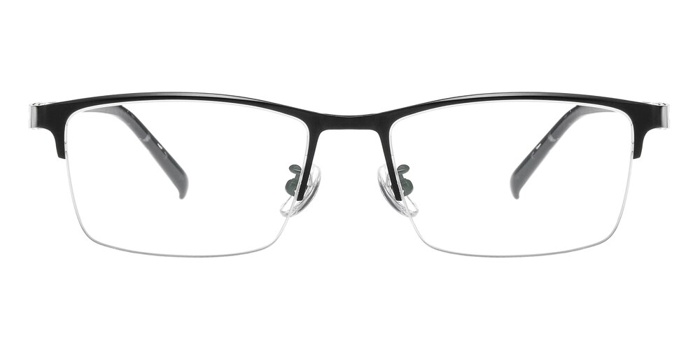Forster Black Rectangle Titanium Eyeglasses