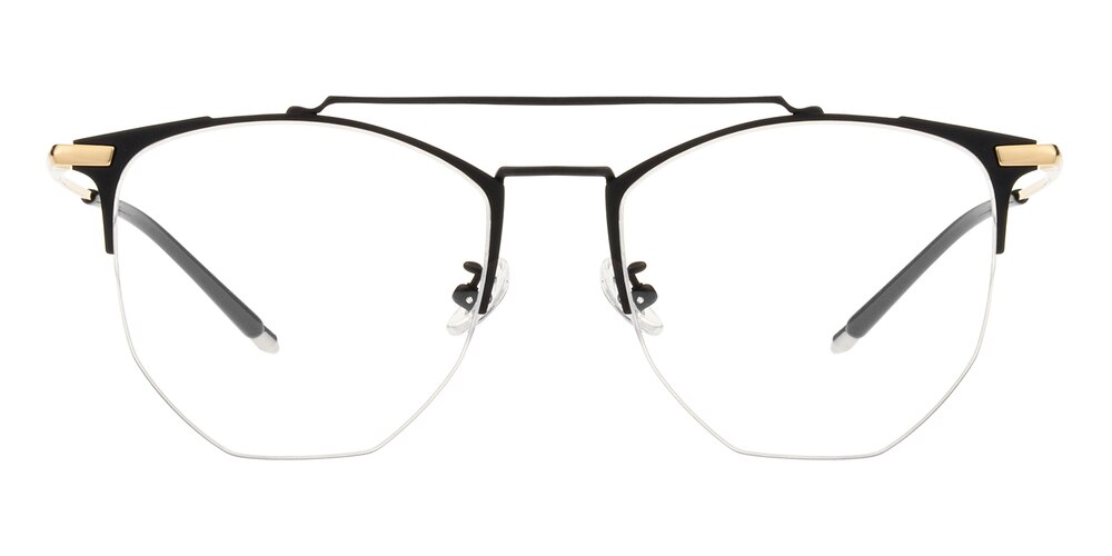 Funk Black/Golden Aviator Titanium Eyeglasses