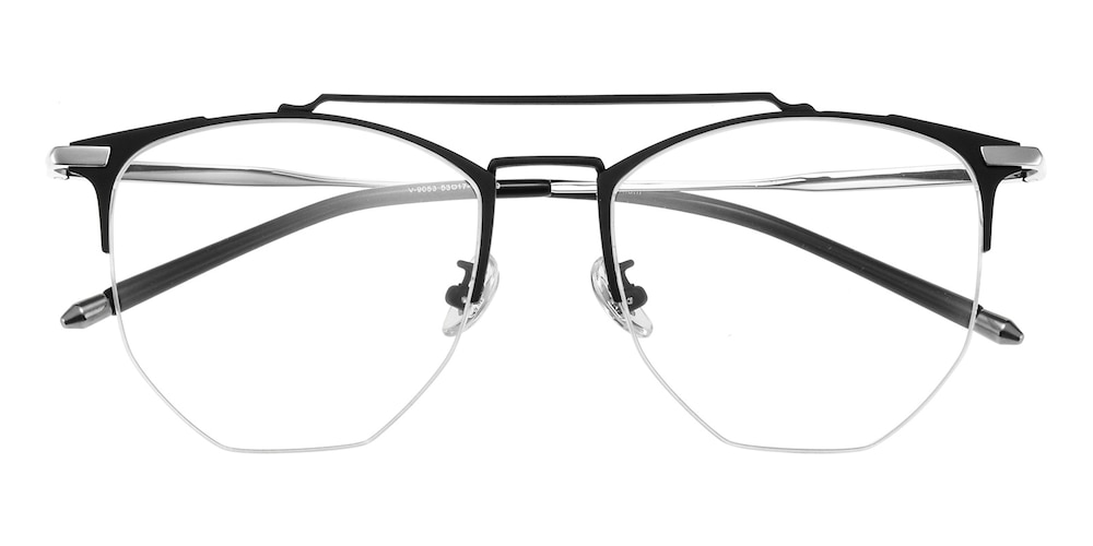 Funk Black/Silver Aviator Titanium Eyeglasses