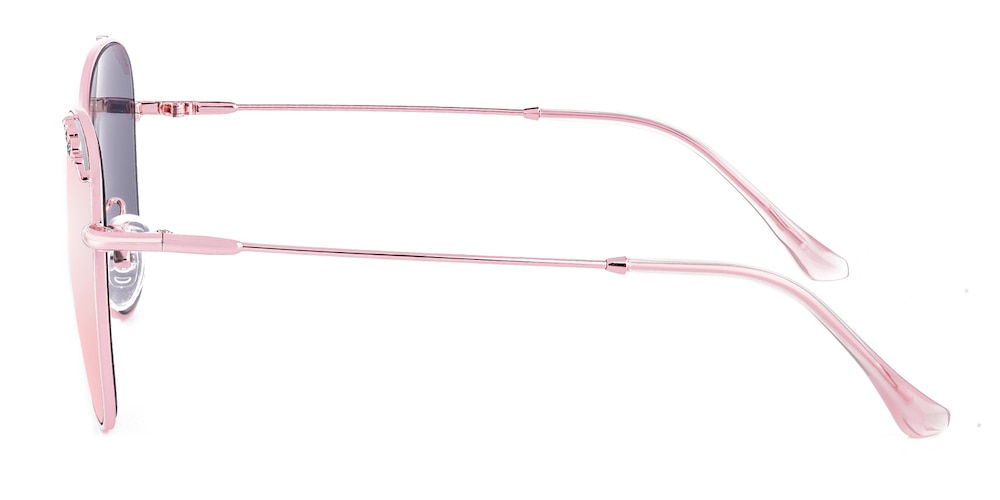 Flynn Pink/Pink mirror-coating Oval Metal Sunglasses
