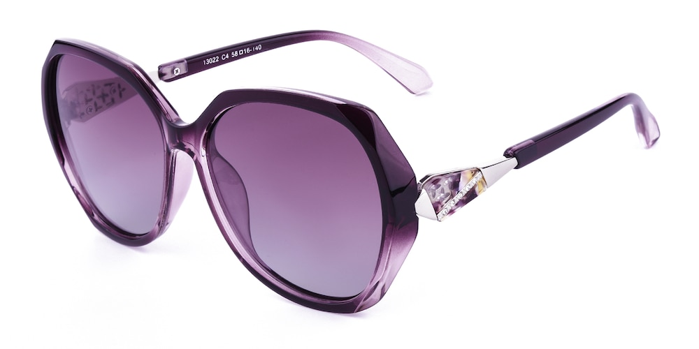 Garcia Purple Polygon Plastic Sunglasses