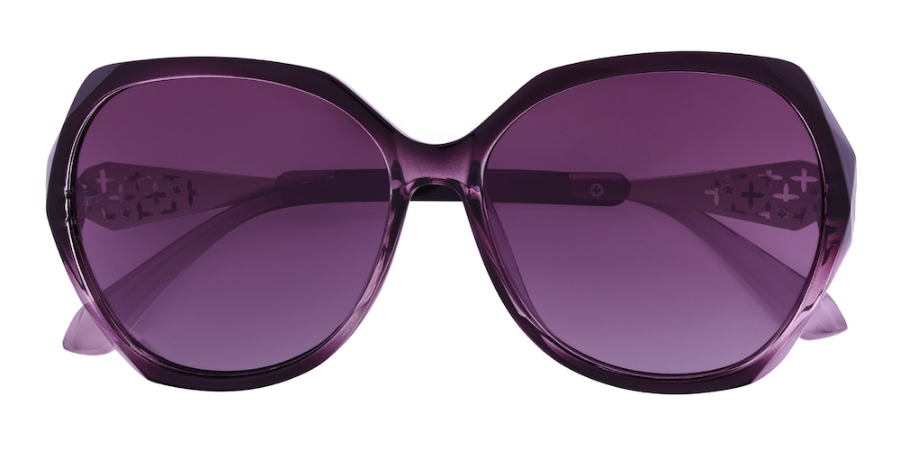 Garcia Purple Polygon Plastic Sunglasses