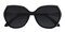 Gallacher Black Polygon Plastic Sunglasses