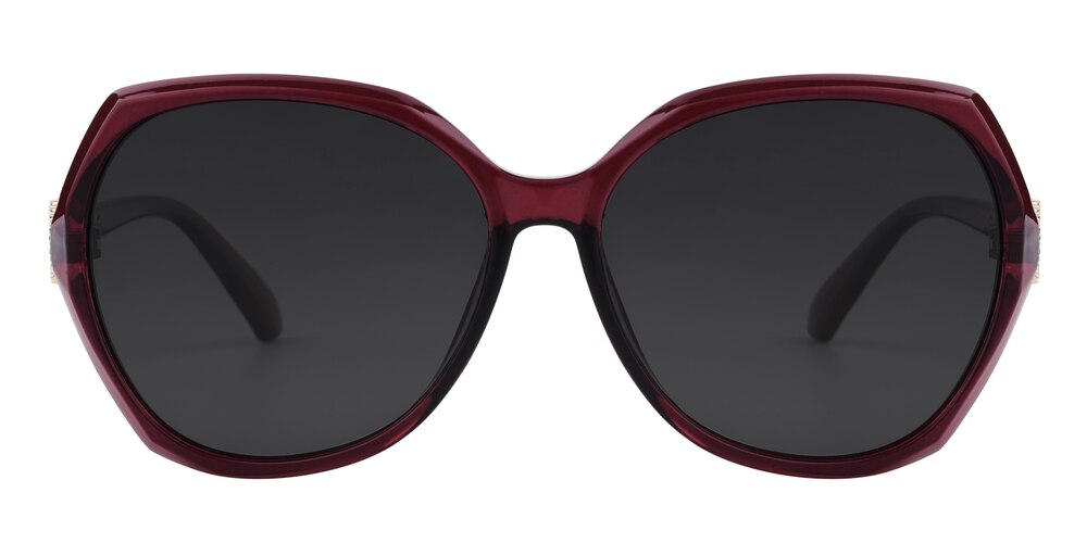 Gallacher Red Polygon Plastic Sunglasses