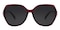 Gallacher Red Polygon Plastic Sunglasses