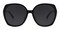 Giles Black Round Plastic Sunglasses