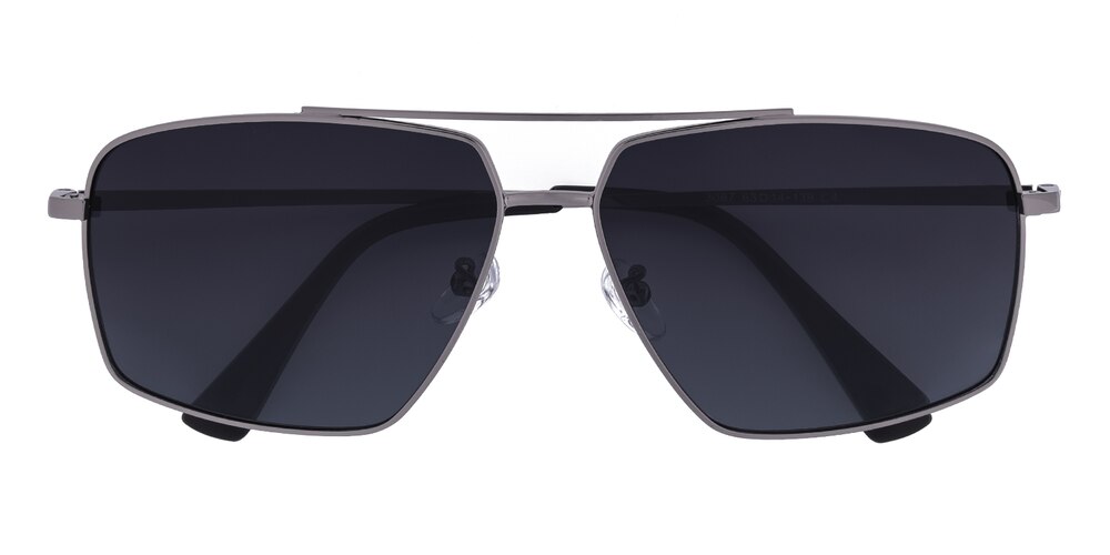 Gallup Gunmetal Aviator Metal Sunglasses