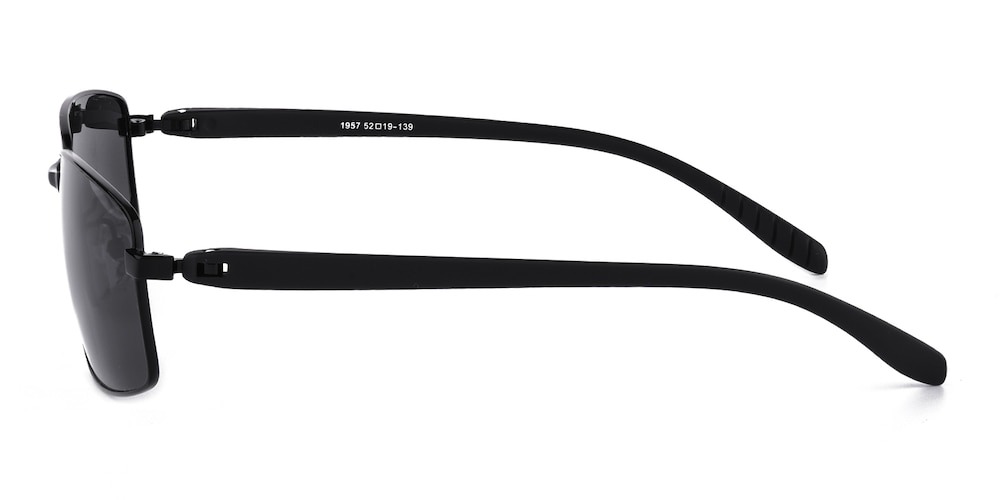 Gaskell Black Rectangle Metal Sunglasses
