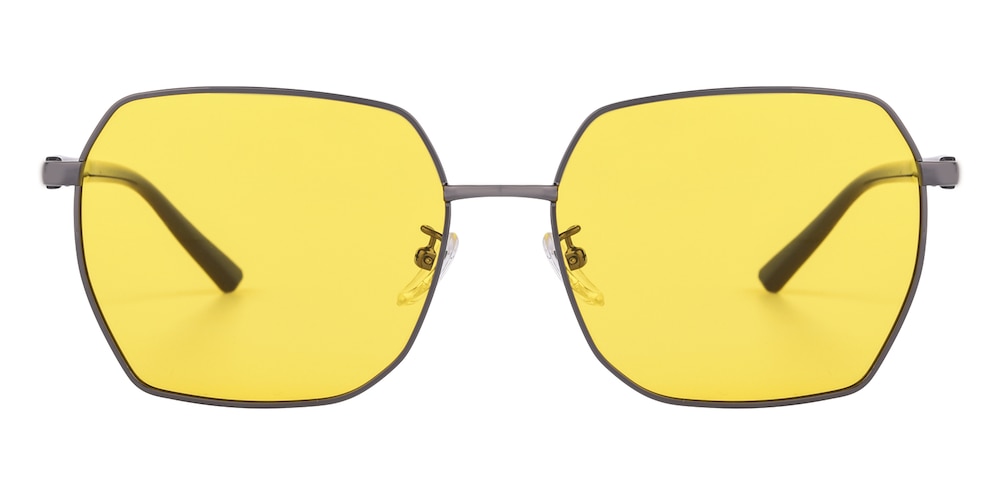 Geoffrey Gunmetal Rectangle Metal Sunglasses