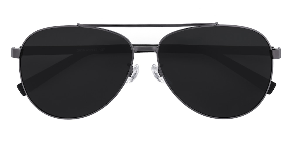 Geordie Gunmetal Aviator Metal Sunglasses