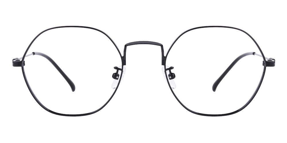 Gissing Black Round Metal Eyeglasses