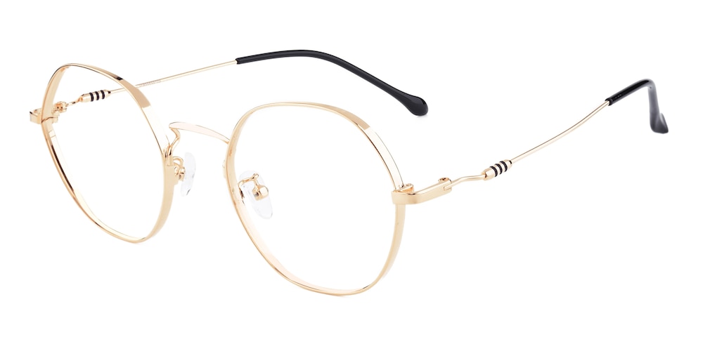 Gissing Golden Round Metal Eyeglasses